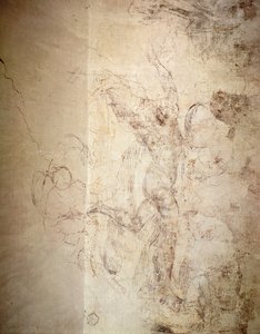 Disegno murale di una figura nuda